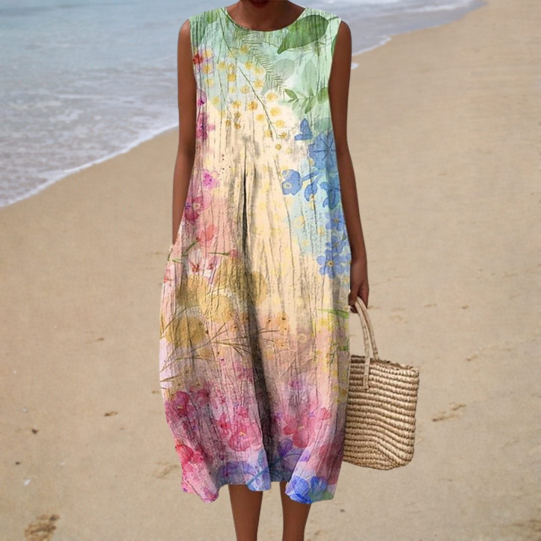 Comfortable Summer Dress Without Sleeves