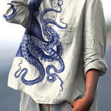 Elissa | Women's Deep Sea Octopus Print Everyday Shirt