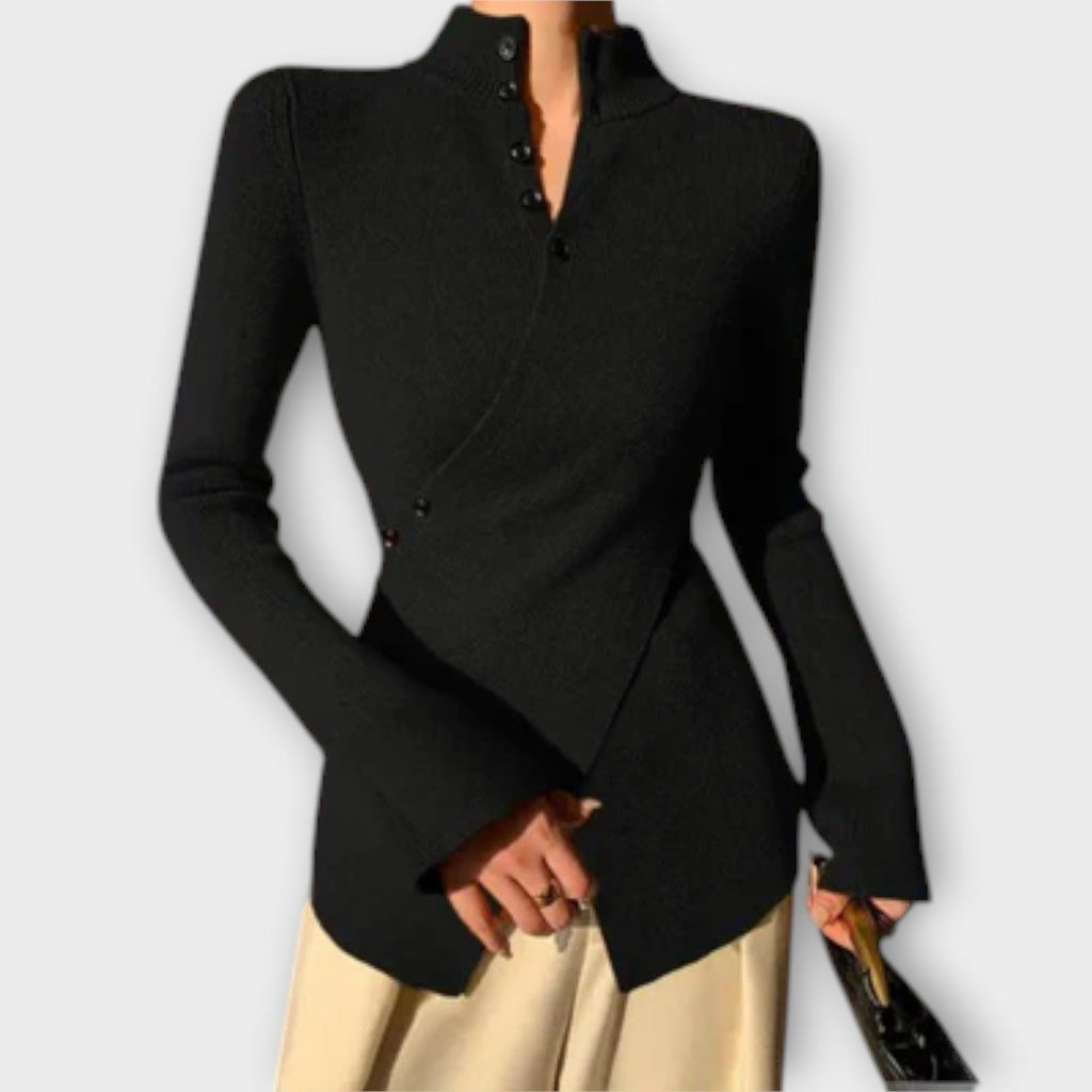 Michiko | Elegant knitted T-shirt with a tailored cut