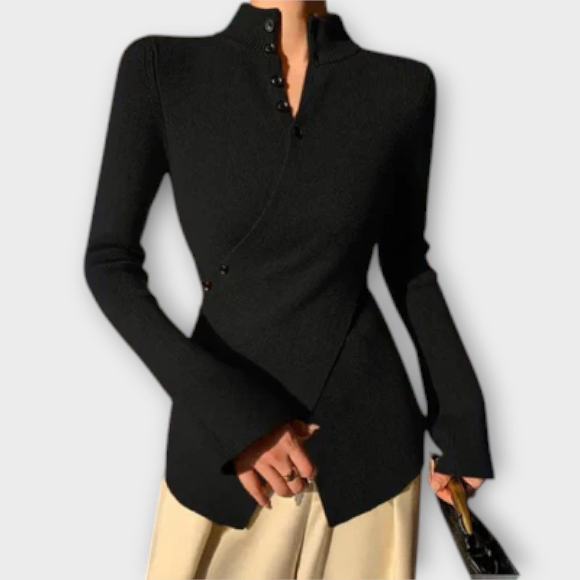 Michiko | Elegant knitted T-shirt with a tailored cut
