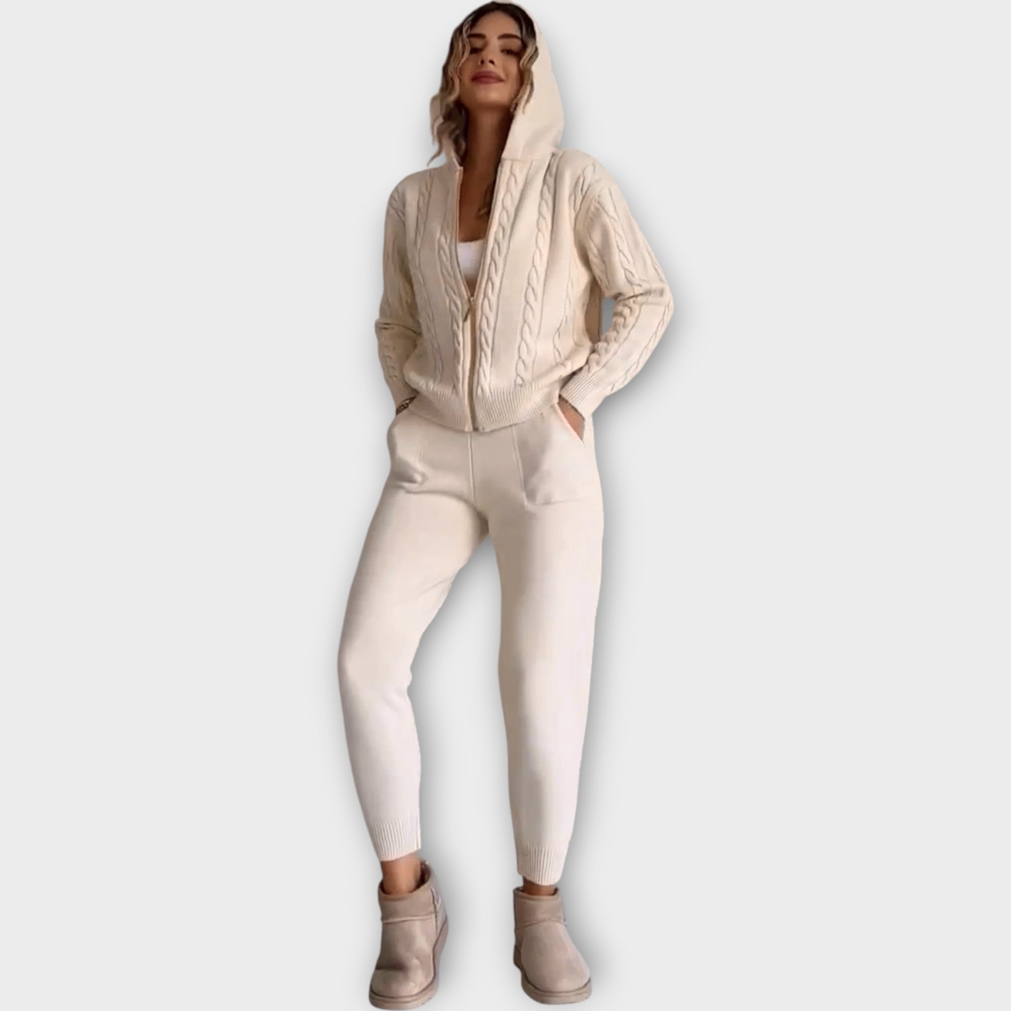 Flora | Hooded Set with Cardigan