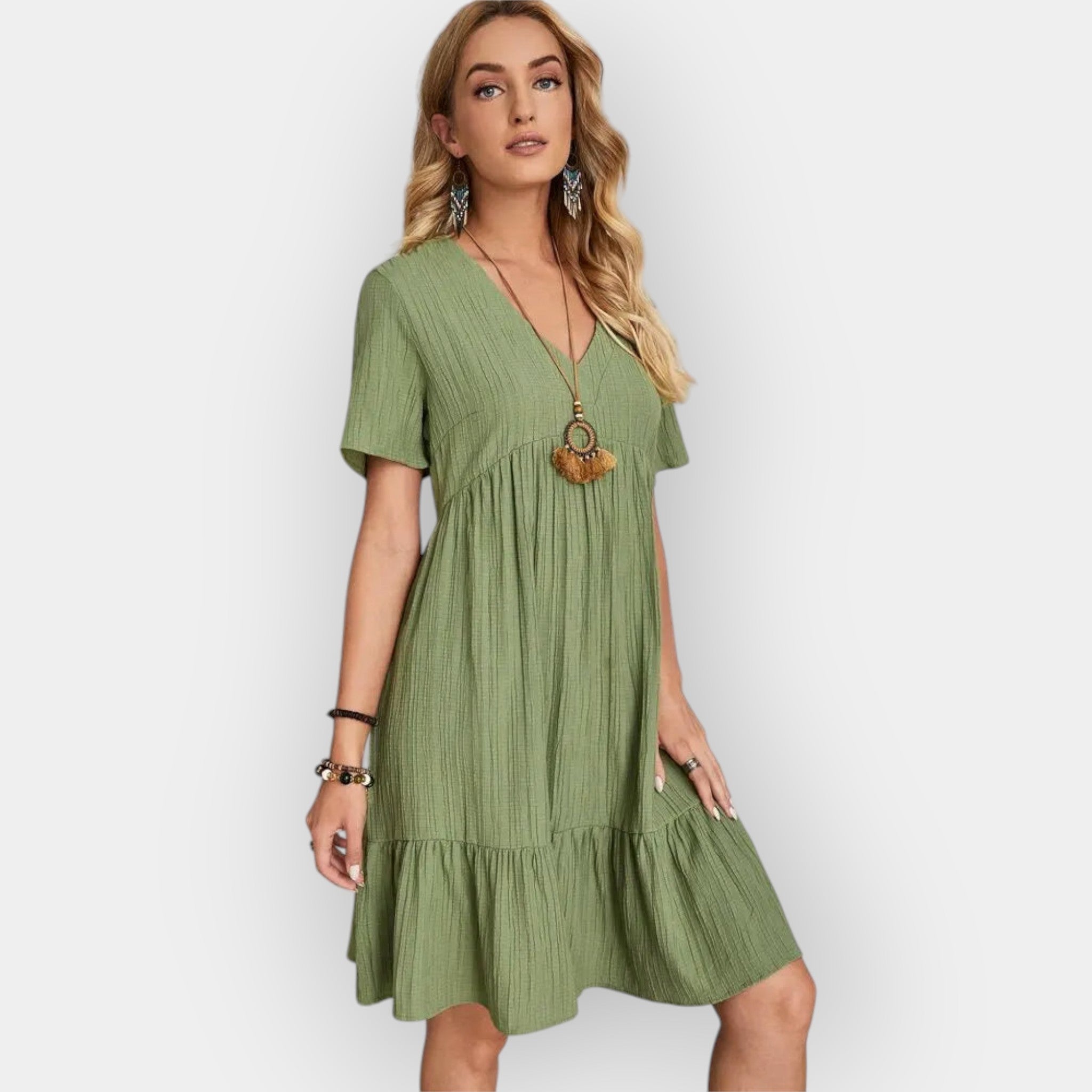 Bianca | Midi Dress with V-Neck