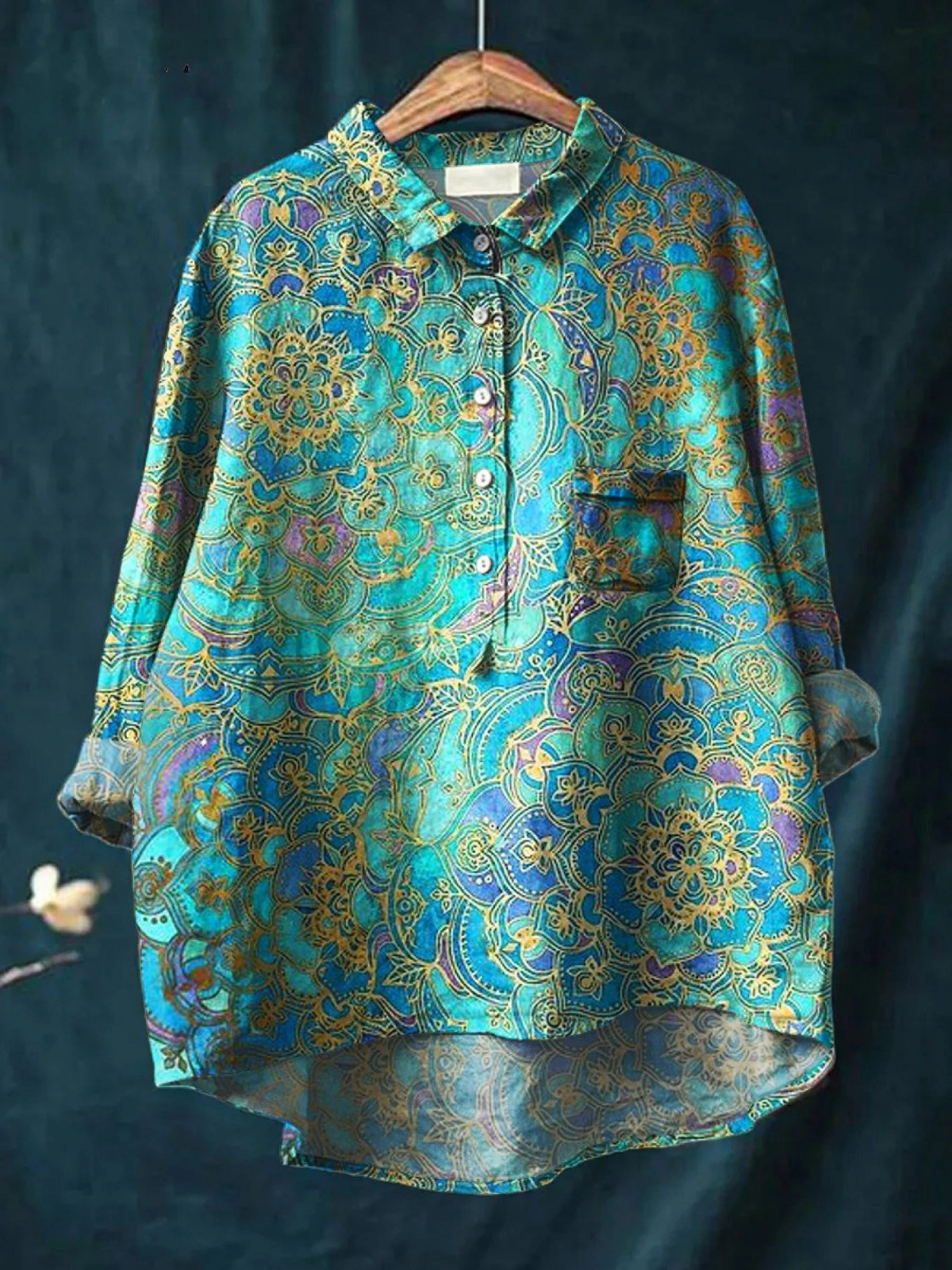 Roslyn | Women's Retro Art Print Casual Shirt