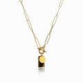 Gold Necklace with Rectangular Clasp