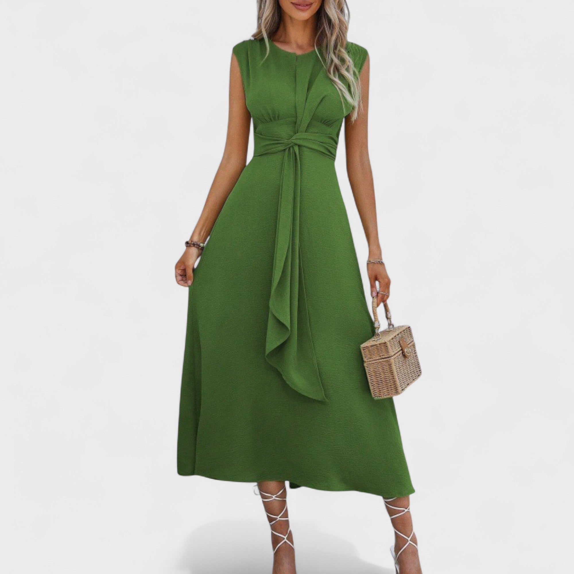 Emilia | Elegant maxi dress with no sleeves and a round neckline