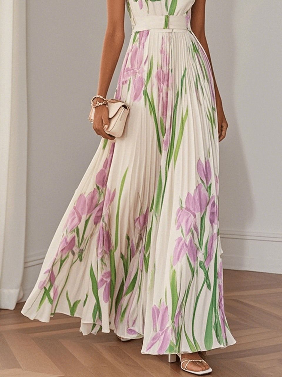 Yara | Pleated Maxi Dress