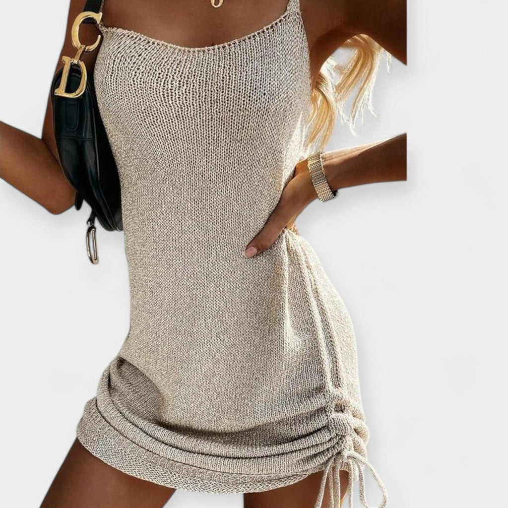 Lara | Sleeveless Knitted Dress with Bow