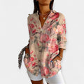 Saga | Plus Size Blouse with Buttons and Floral Print