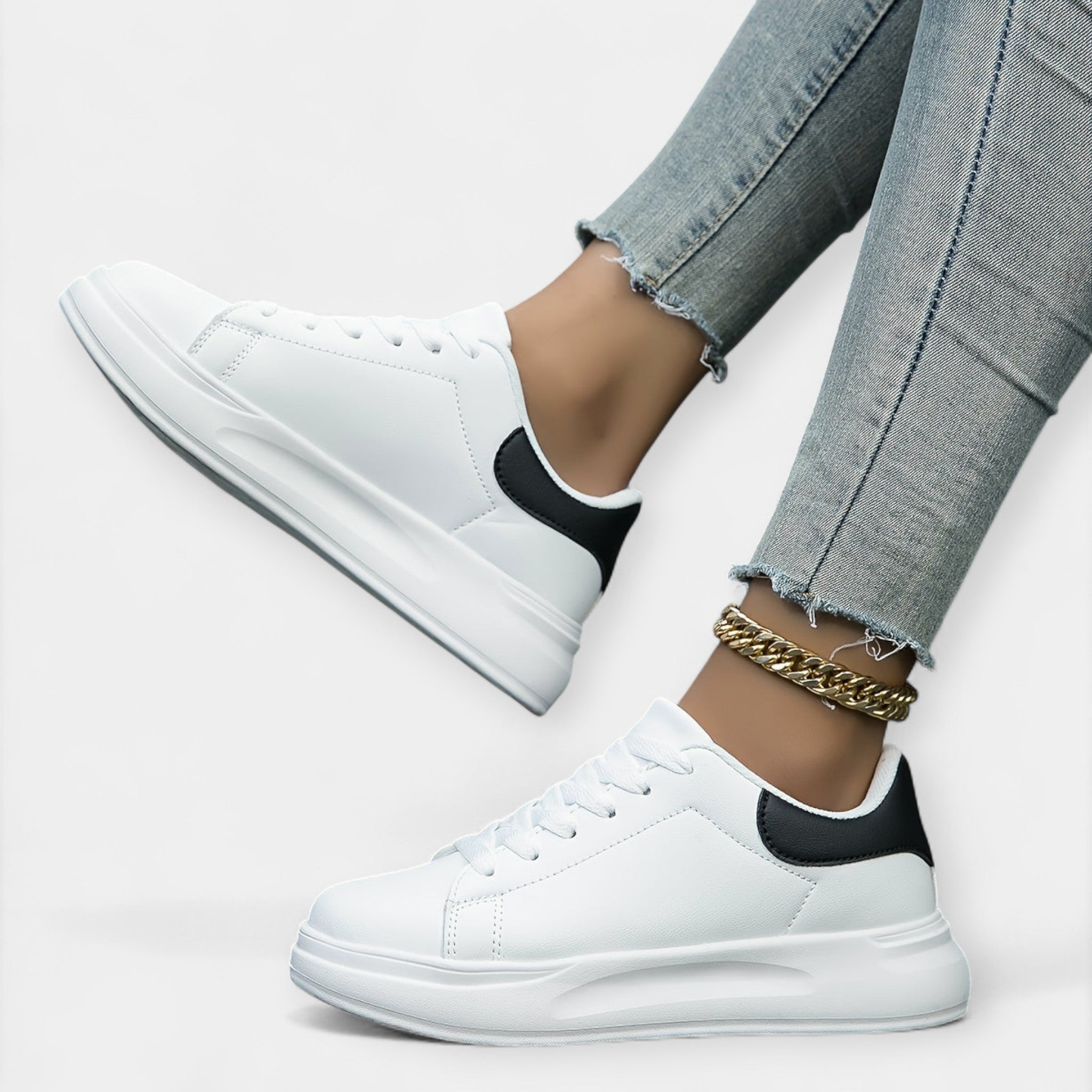 Alisa | White Leather Trainers