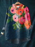 Paige | Women's Floral Mushroom Art Print Everyday Shirt