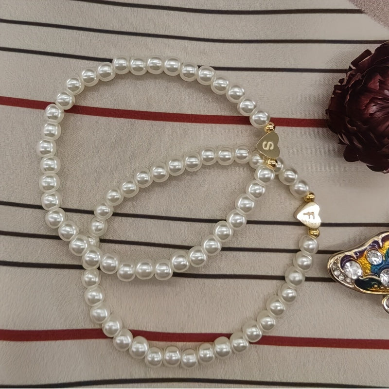 Chic Bracelet with Heart Initial (A–Z)
