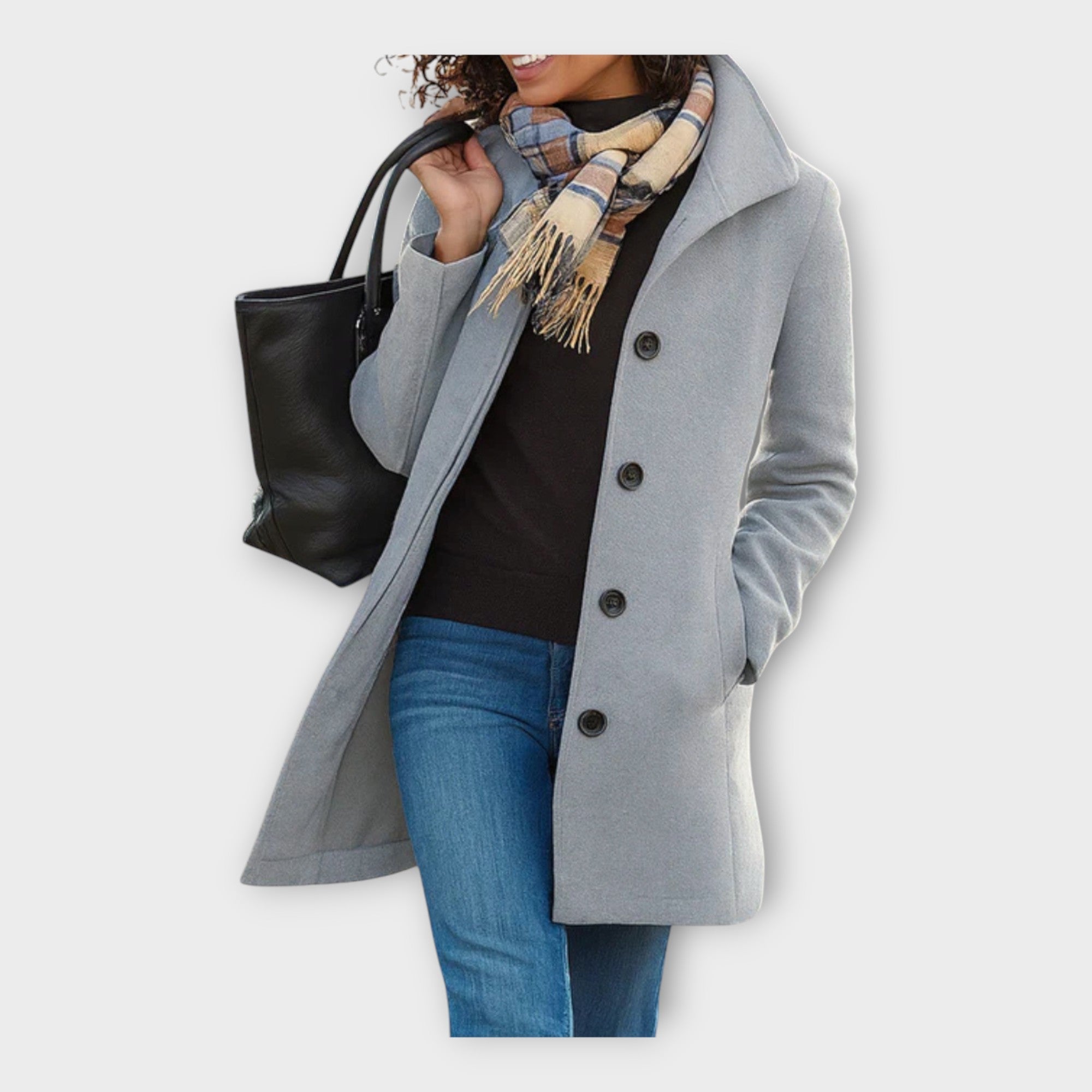 Tinna | Elegant wool coat with buttons
