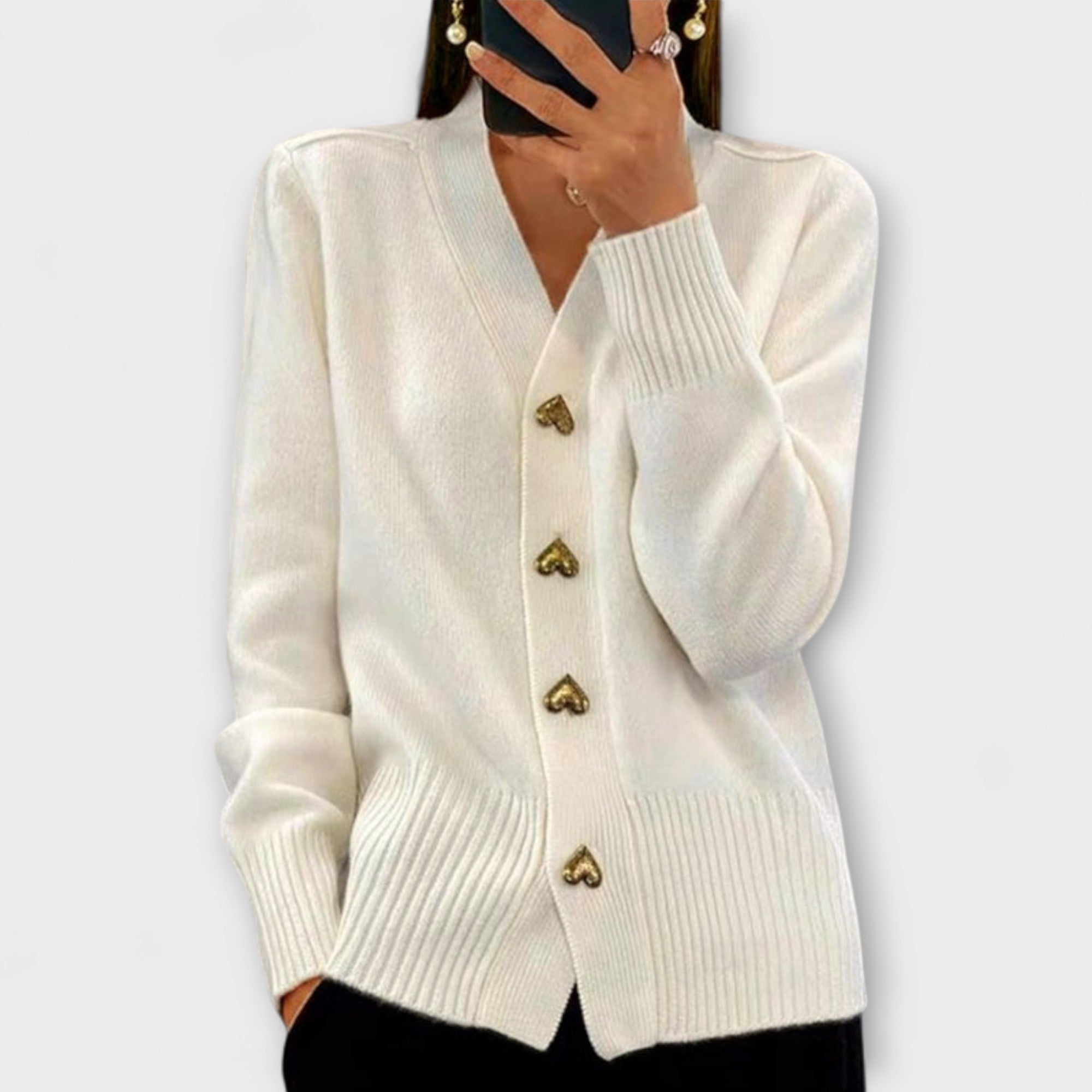 Marij | Women's V-Neck Jumper - Vintage Style Décolleté