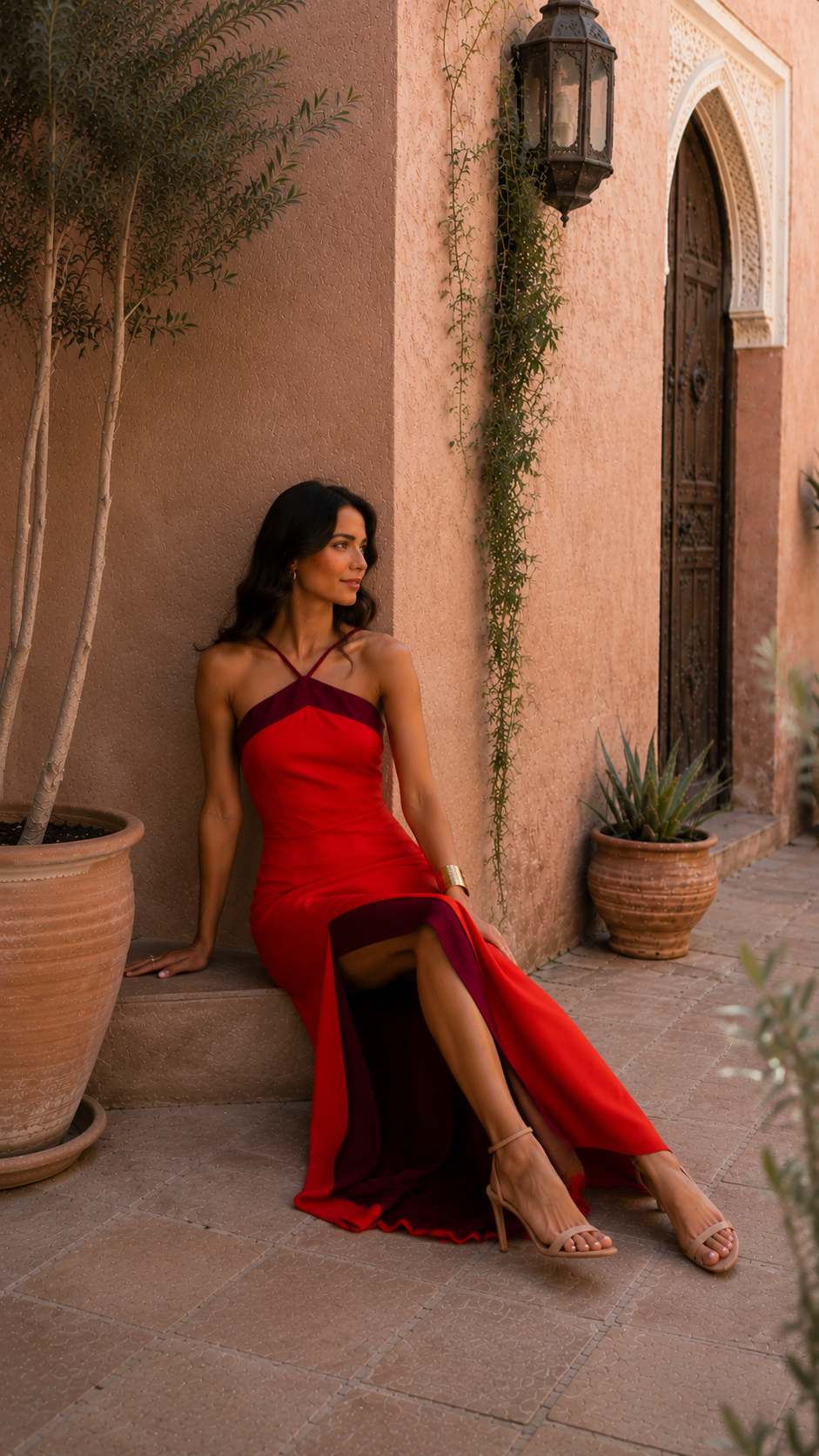 Long Halter Dress with Split