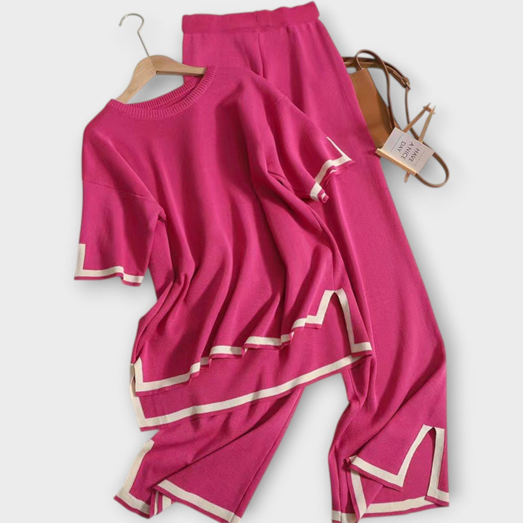Nala | Short-Sleeved Knitted Set with a Loose Fit