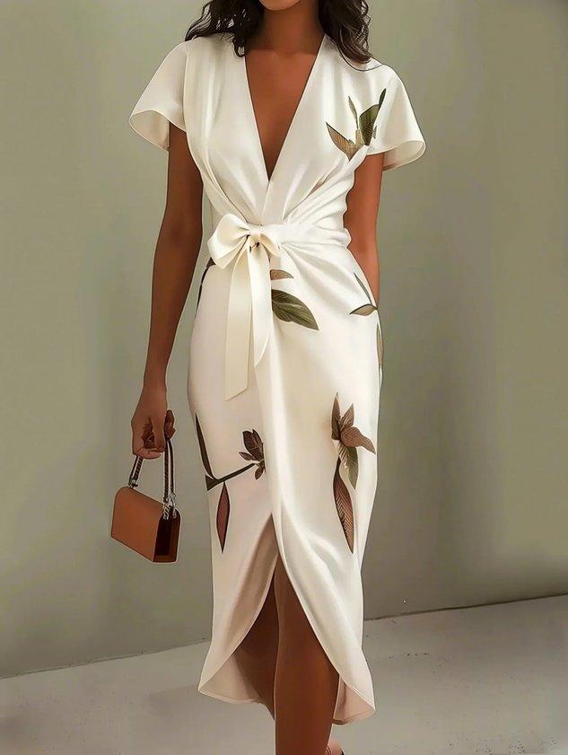 Elin | Elegant Wrap Dress with Floral Pattern