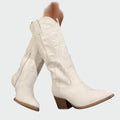 Neža | Cowboy Boots Decorated with Pearls and Elegant Embroidery