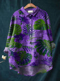 Isaline | Women's Casual Shirt with Tropical Leaf Print
