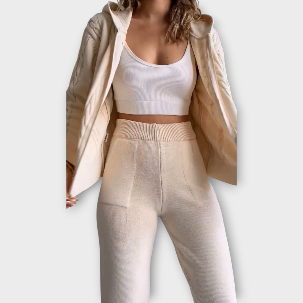 Flora | Hooded Set with Cardigan