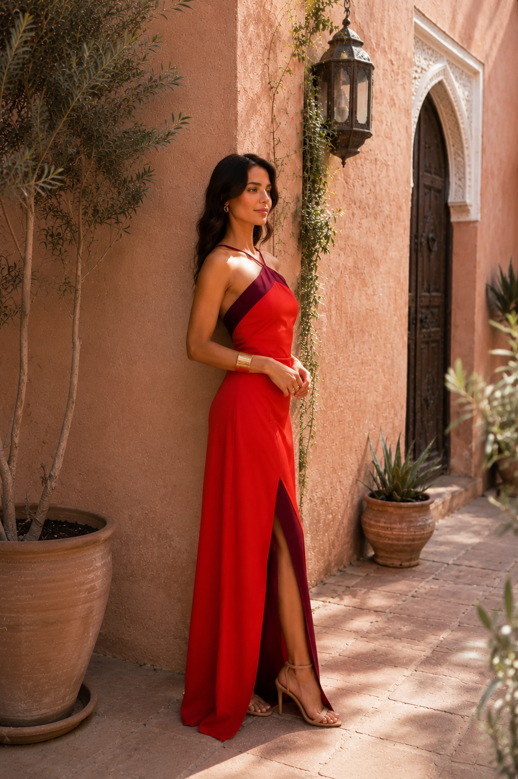 Long Halter Dress with Split