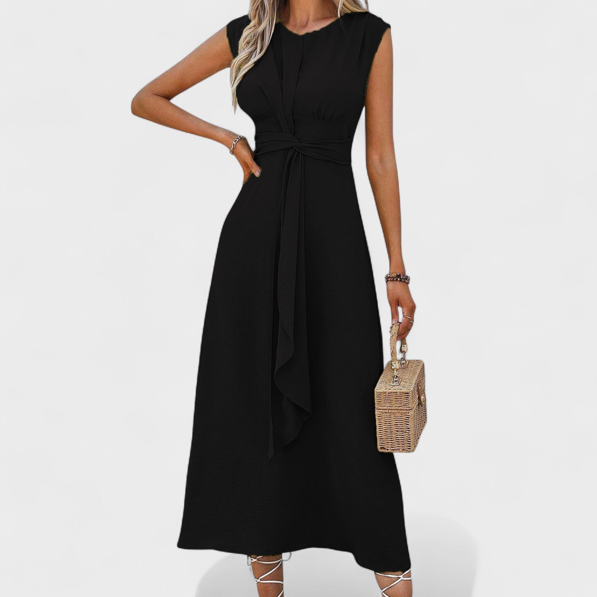 Emilia | Elegant maxi dress with no sleeves and a round neckline