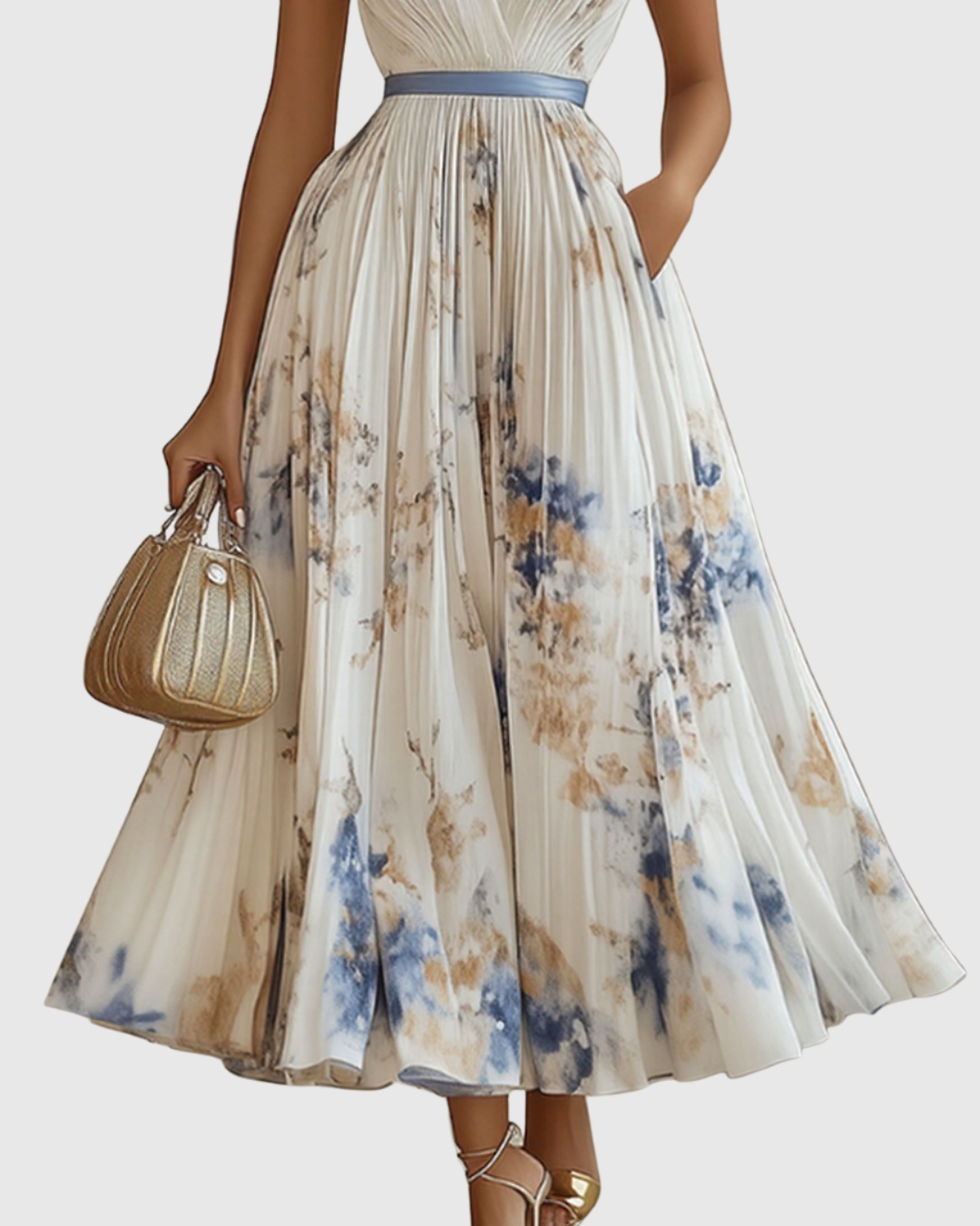 Siena | Elegant Pleated Maxi Dress