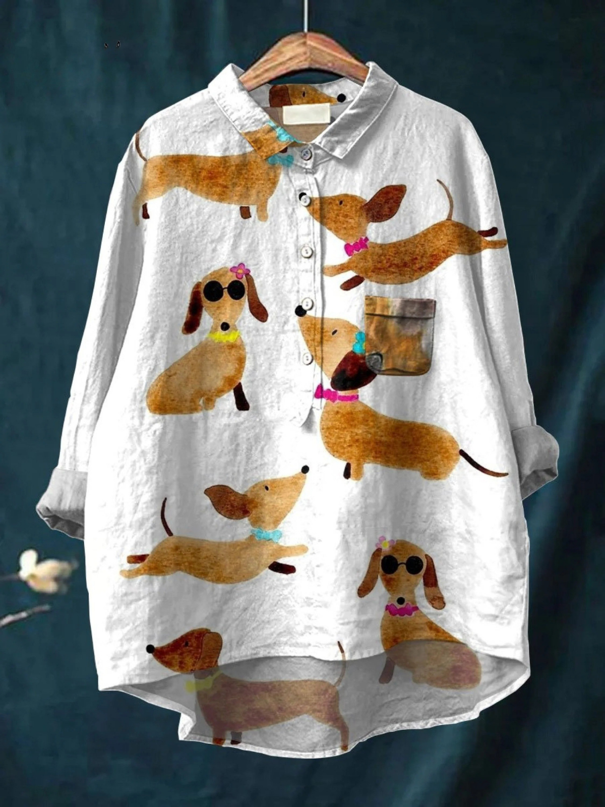 Allyson | Casual Shirt with Nunnu Dog Print