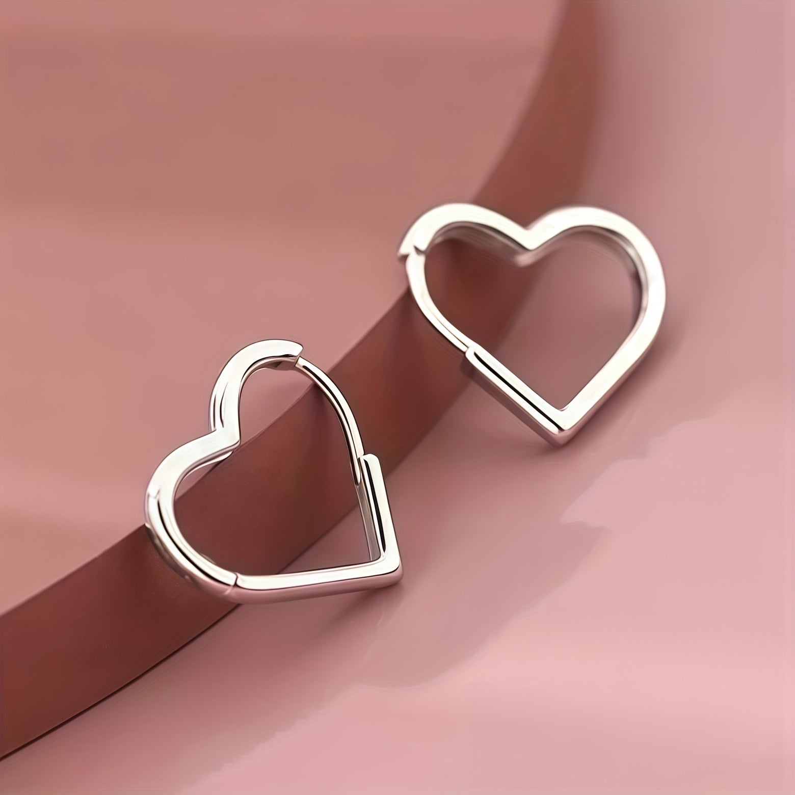 Gold Heart Hoop Earrings in Stainless Steel