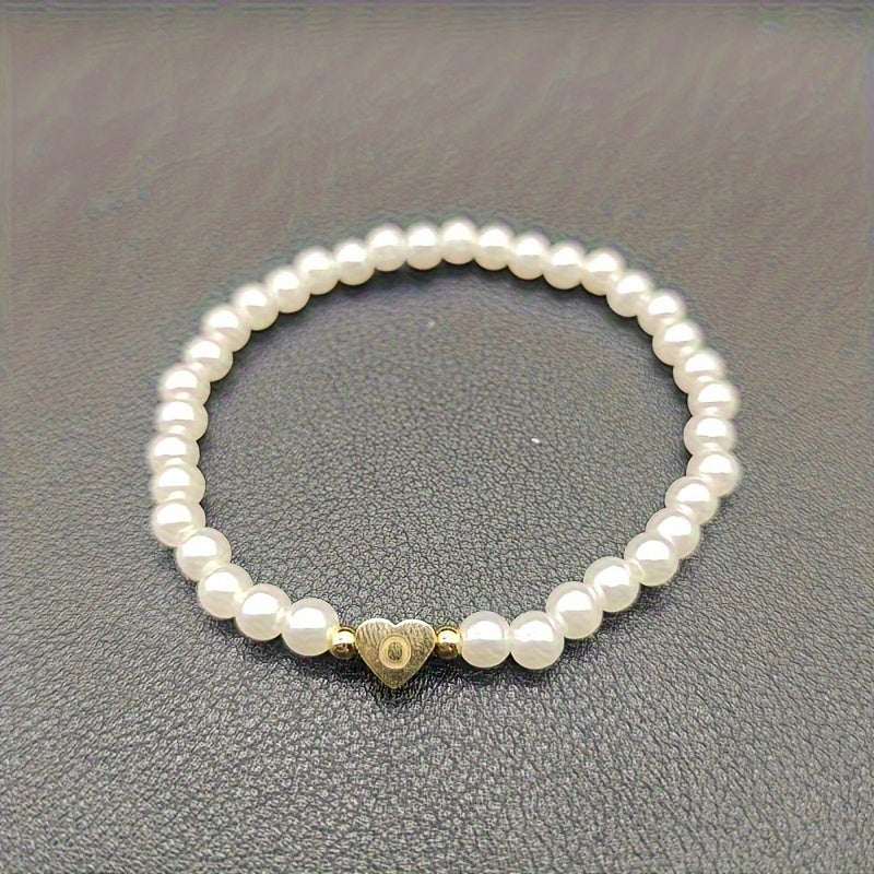 Chic Bracelet with Heart Initial (A–Z)