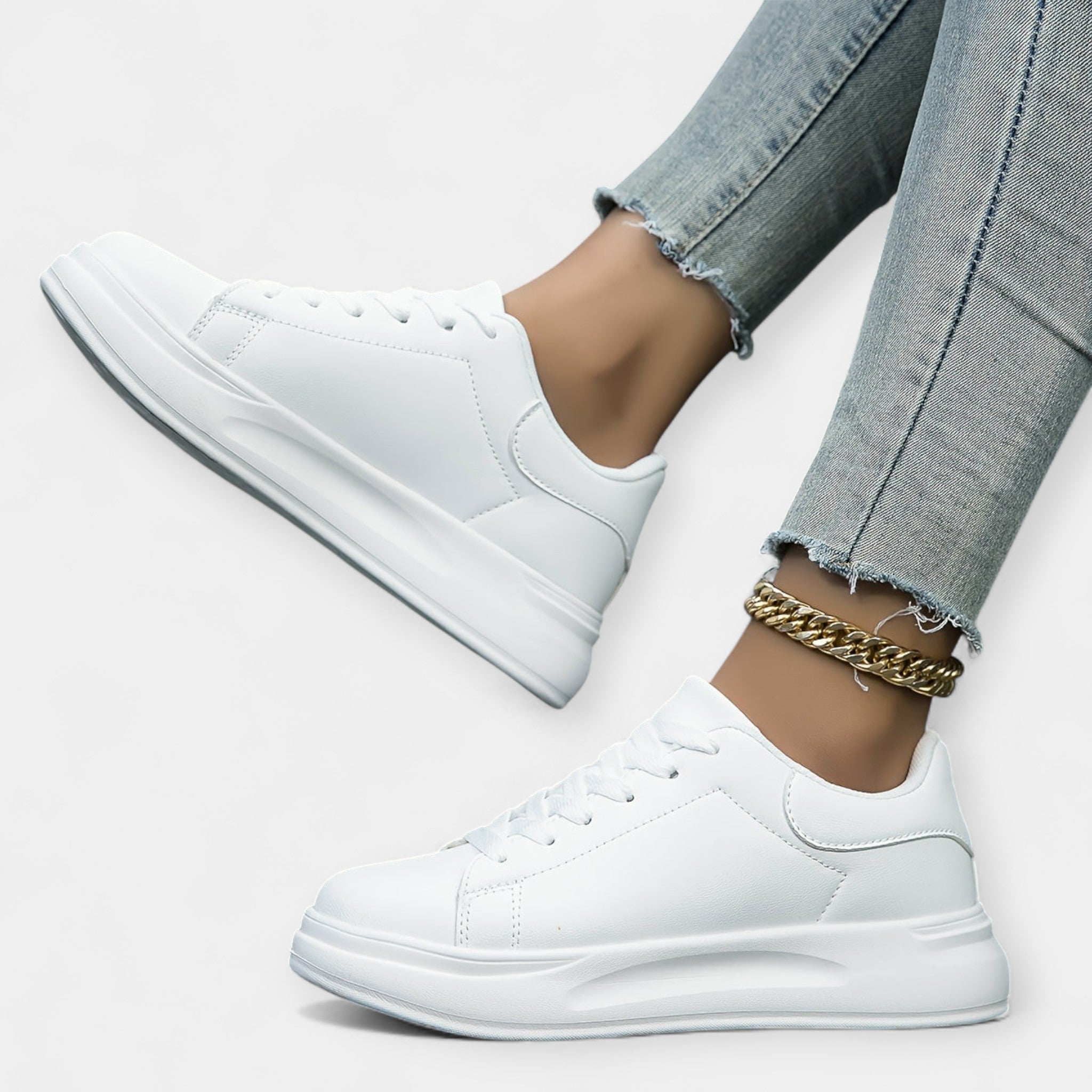 Alisa | White Leather Trainers