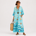 Lucía Turquoise Marine Kaftan