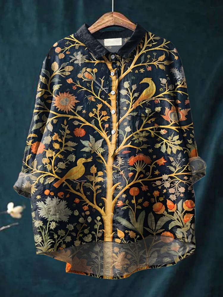 Victory | Women's Decorative Tree Printed Everyday Shirt