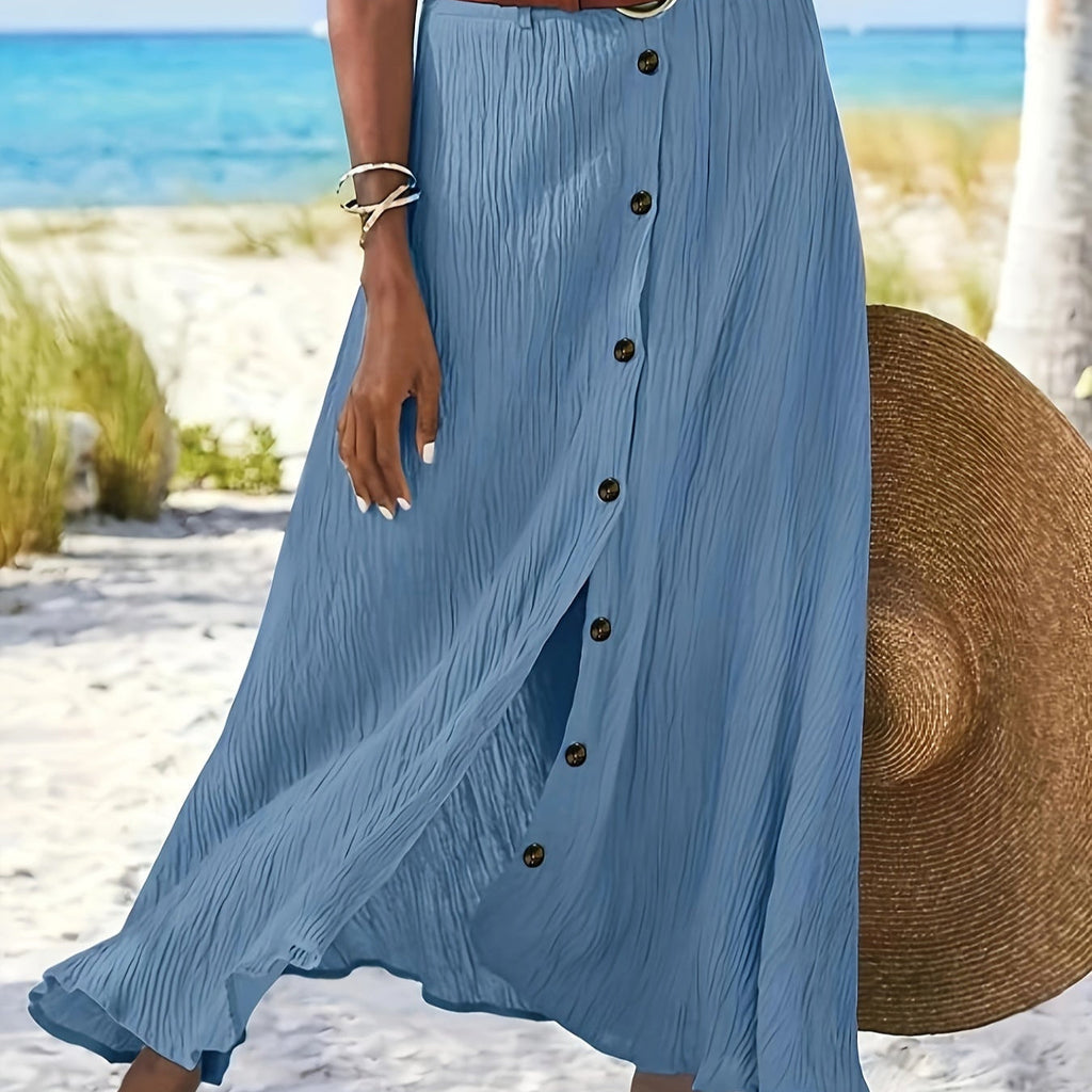 Alicia | Sheer Midi Skirt with Torn Detail