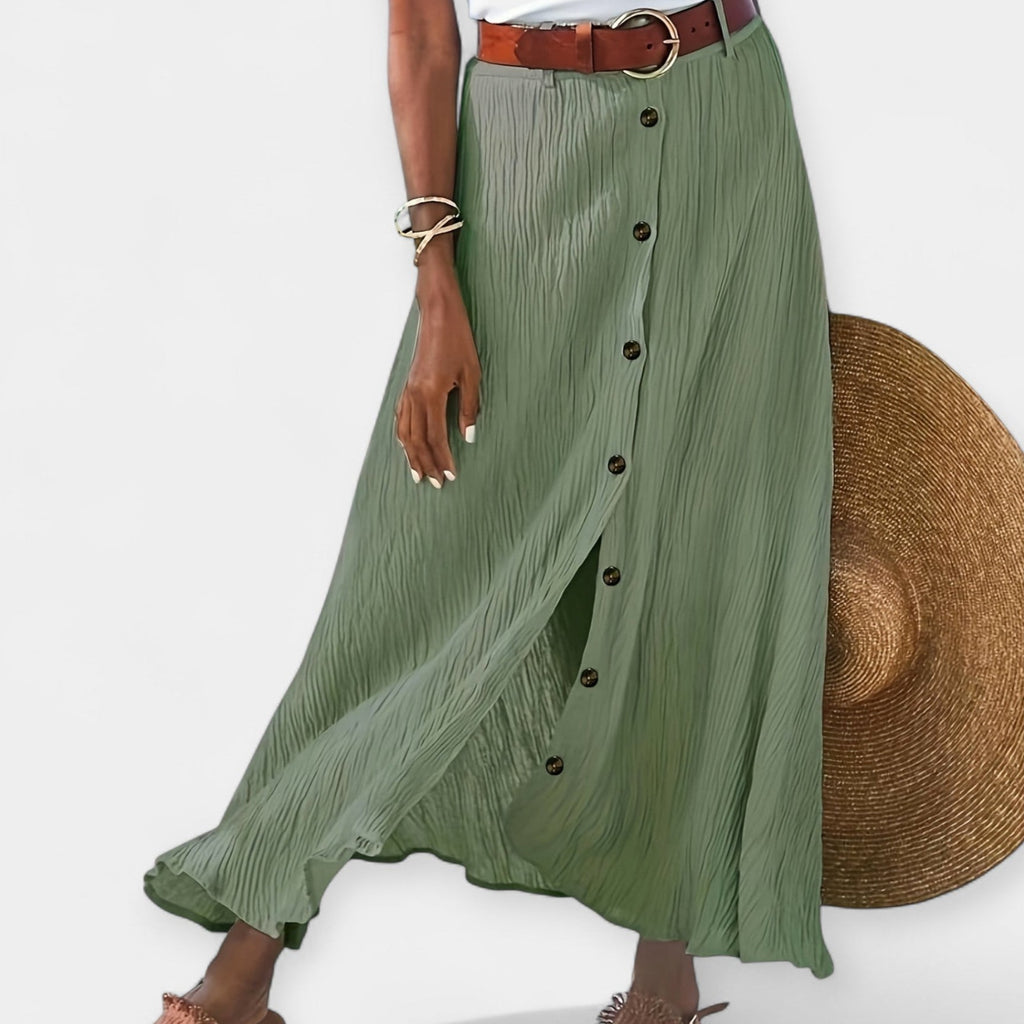 Alicia | Sheer Midi Skirt with Torn Detail