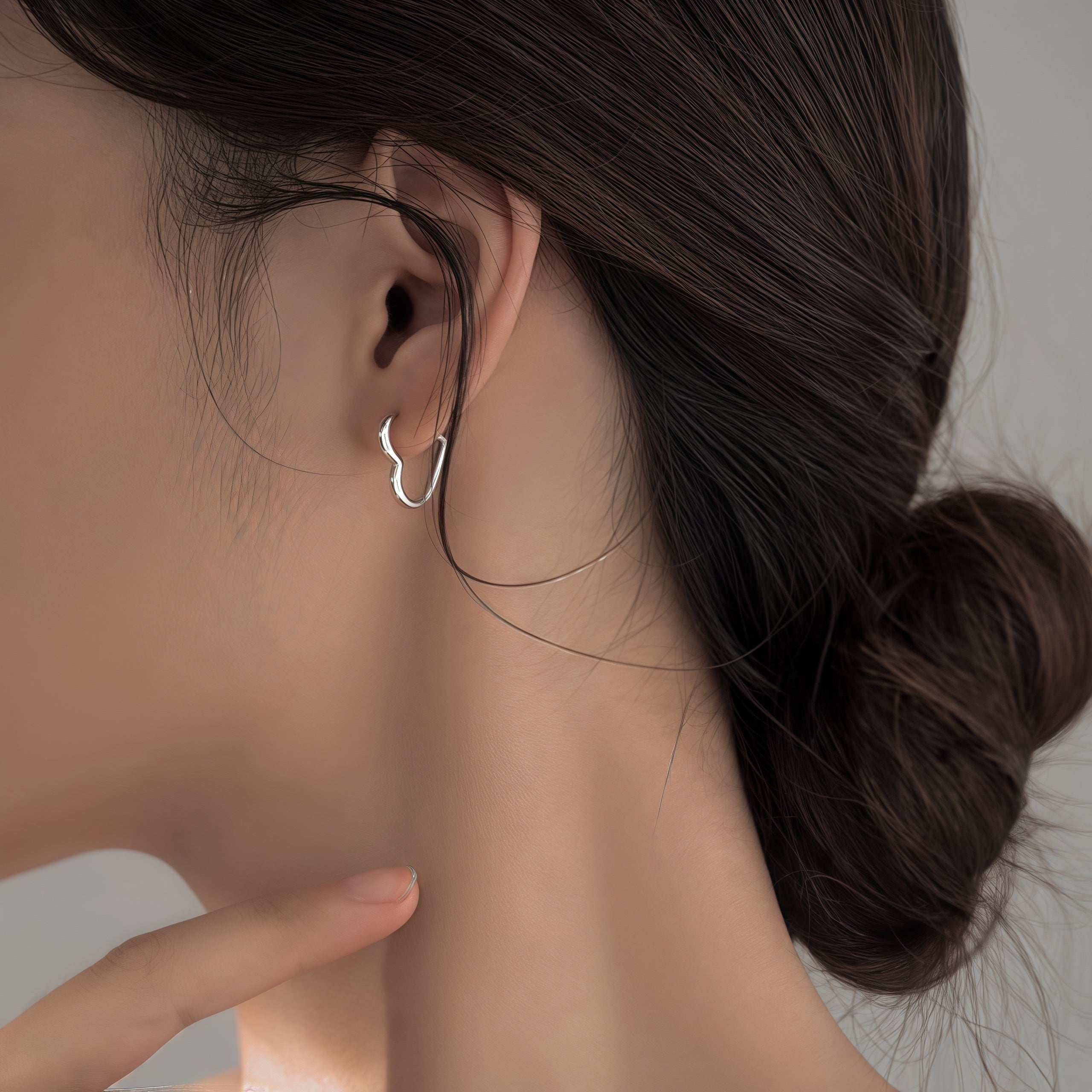 Gold Heart-Shaped Stainless Steel Earrings