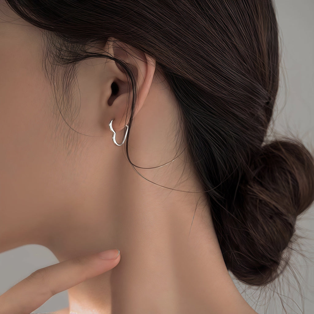 Gold Heart Hoop Earrings in Stainless Steel