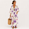 Inés White Floral Kaftan