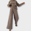 Gia | High-necked top and trousers set