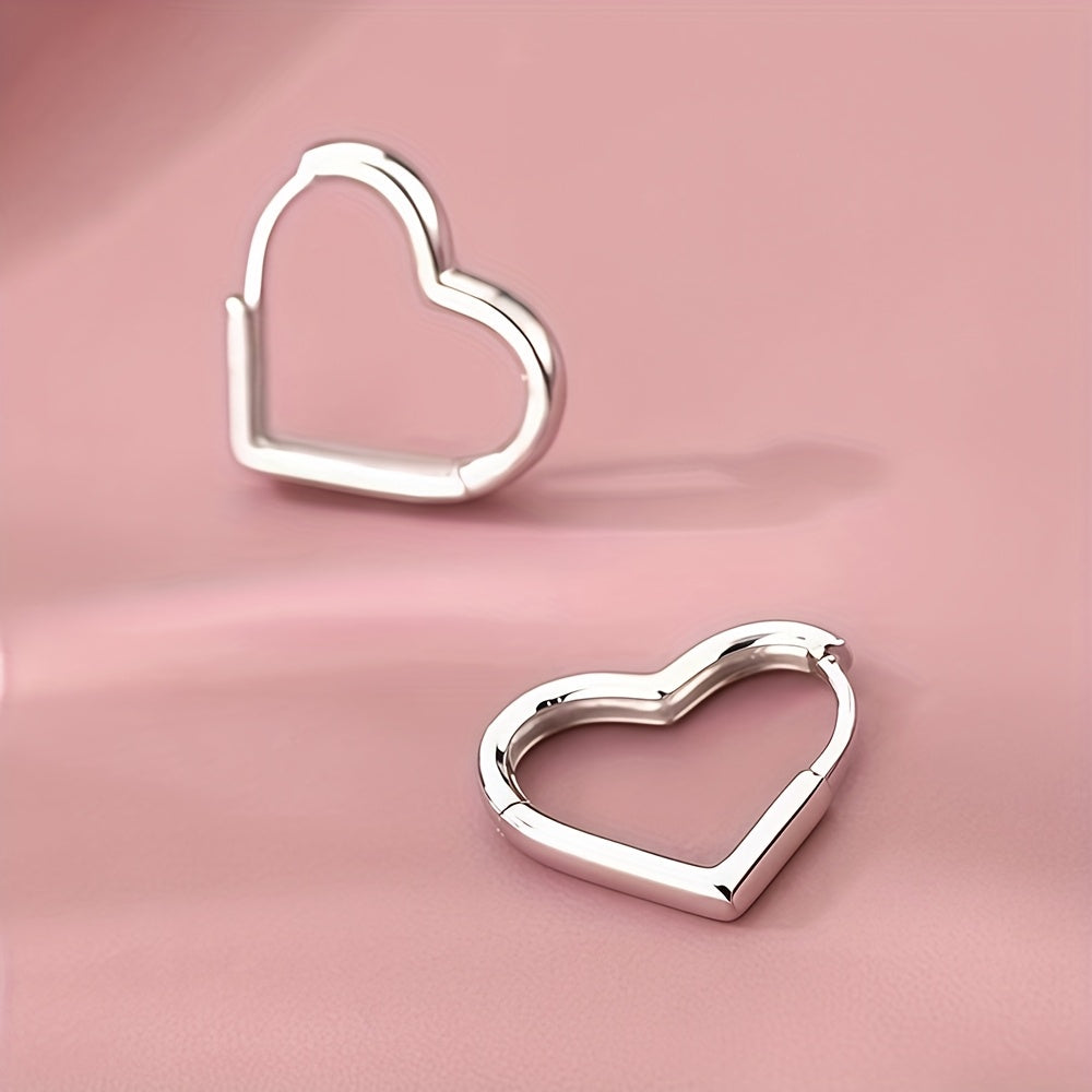 Gold Heart Hoop Earrings in Stainless Steel