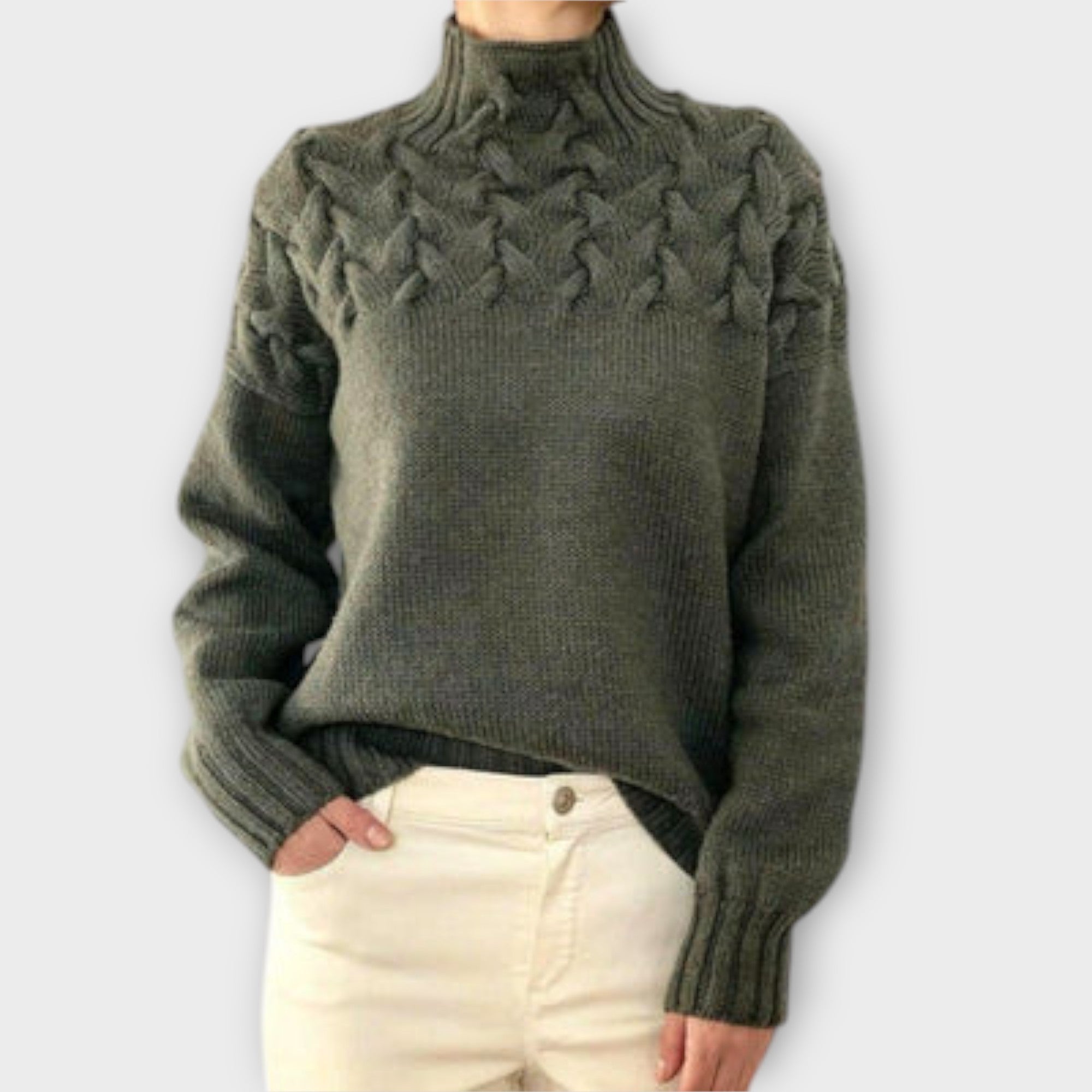 Eeva | Women's Sweater with Knitted Details