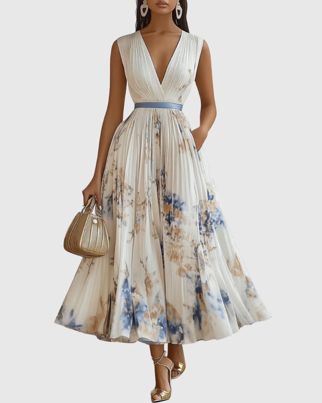 Siena | Elegant Pleated Maxi Dress