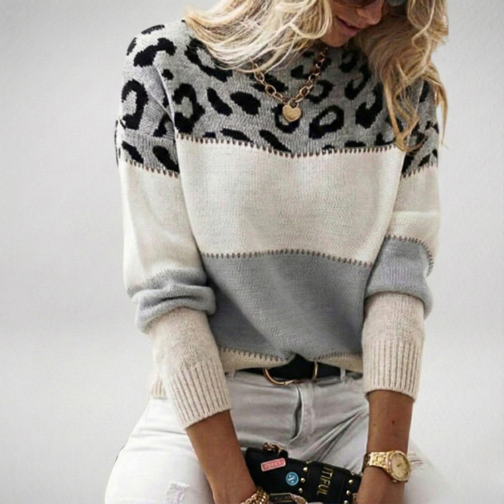 Ophélie | Elegant leopard print jumper