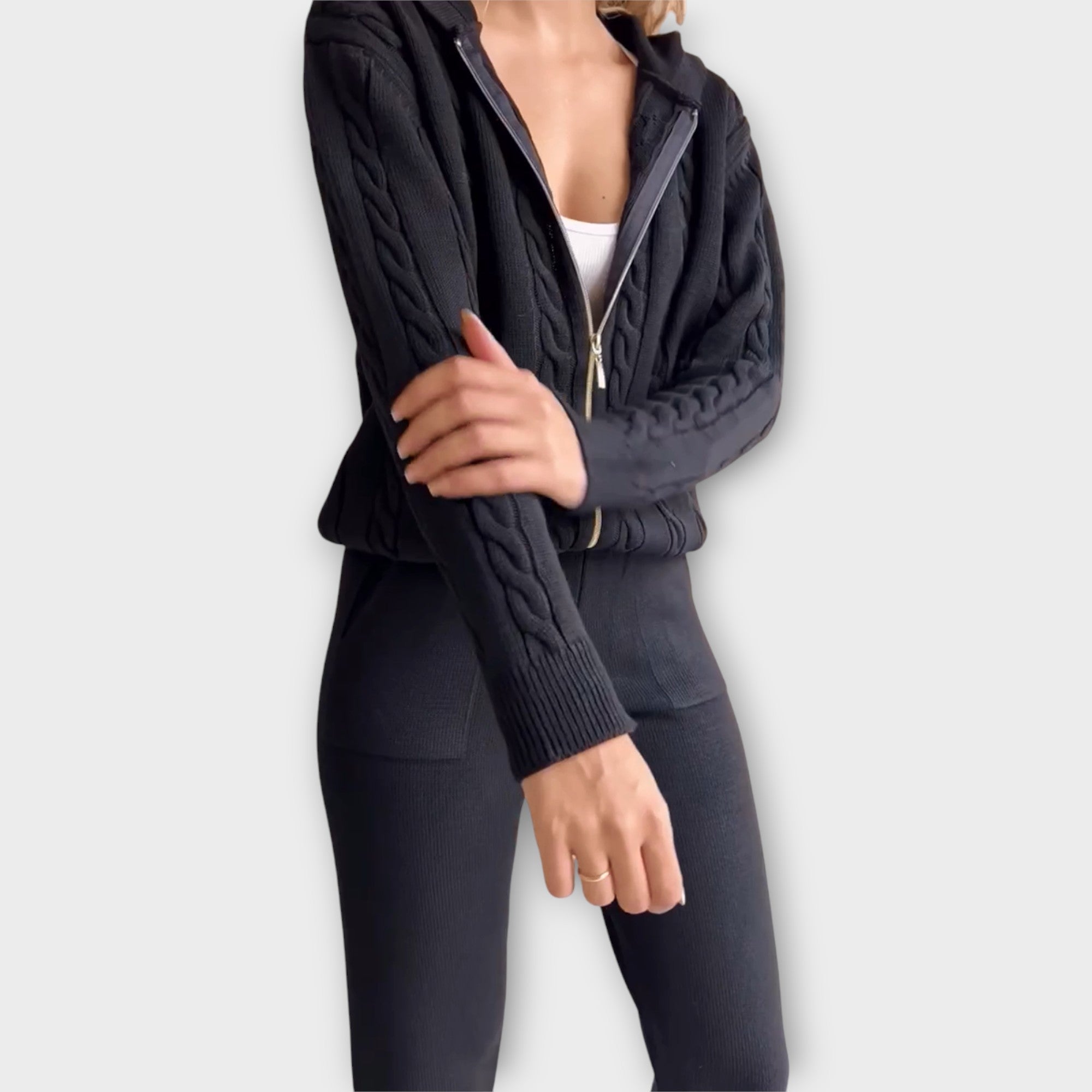 Flora | Hooded Set with Cardigan