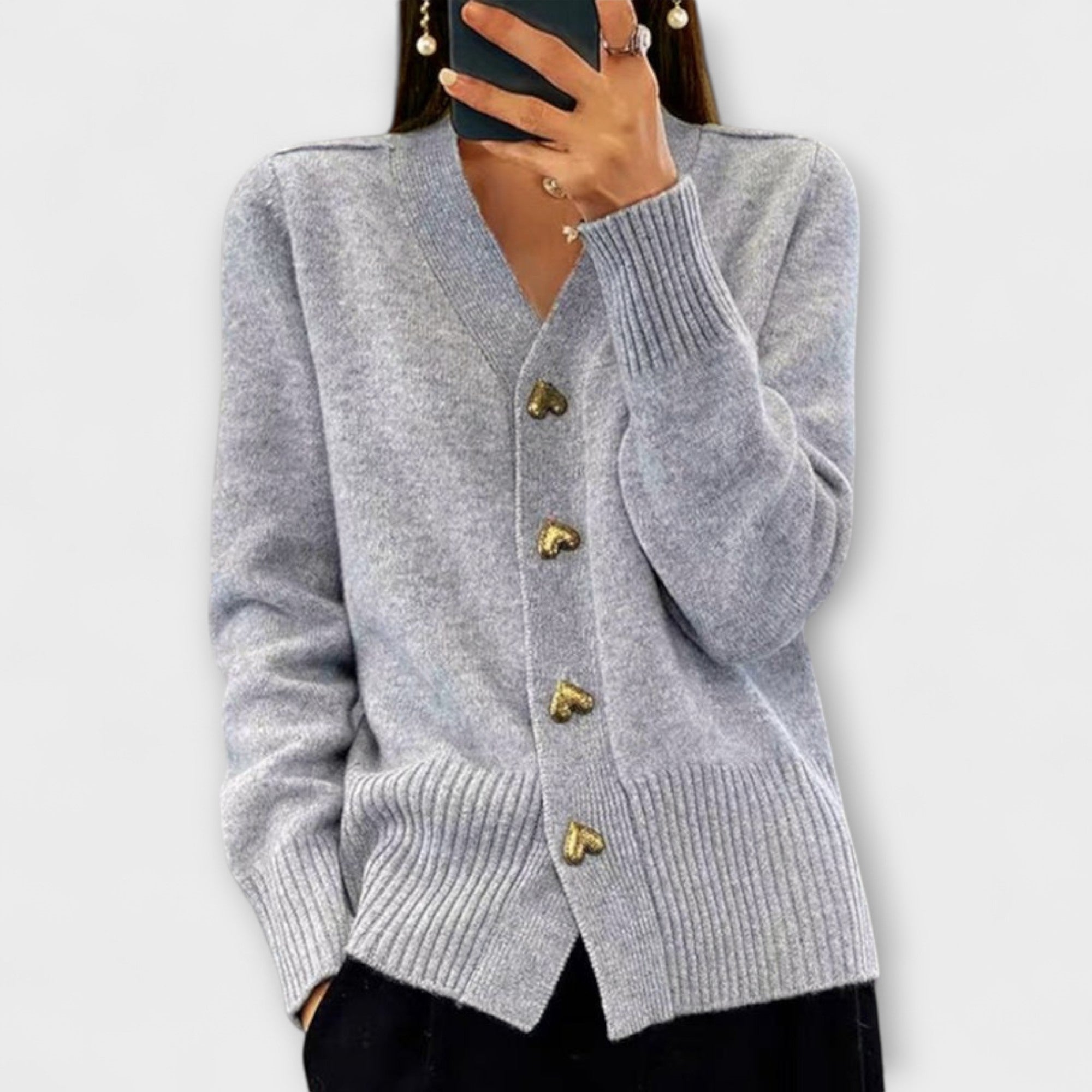 Marij | Women's V-Neck Jumper - Vintage Style Décolleté