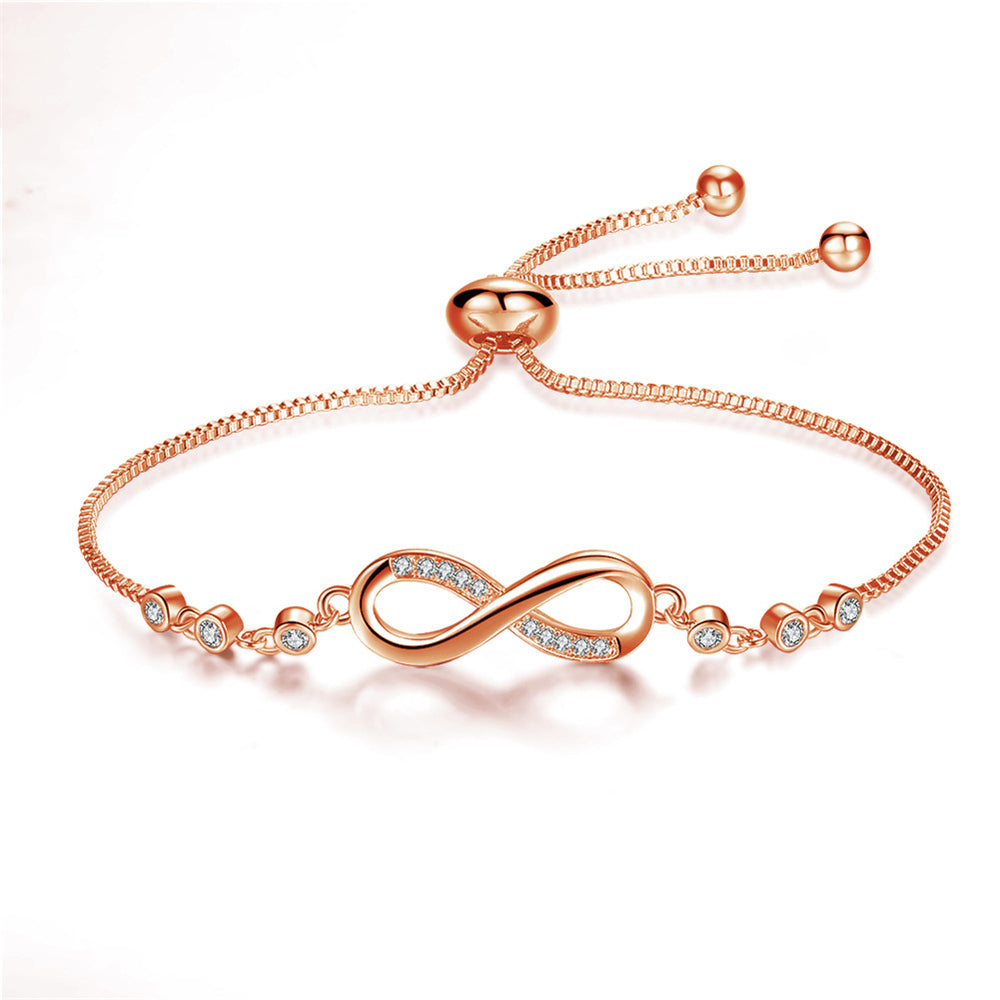 Chic adjustable rose gold infinity bracelet