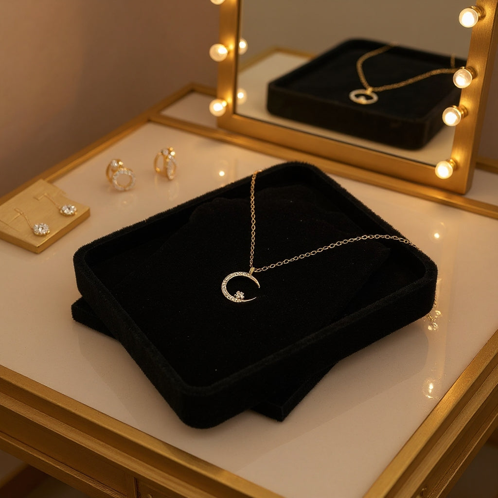 Vera | Elegant Necklace with Moon Motif