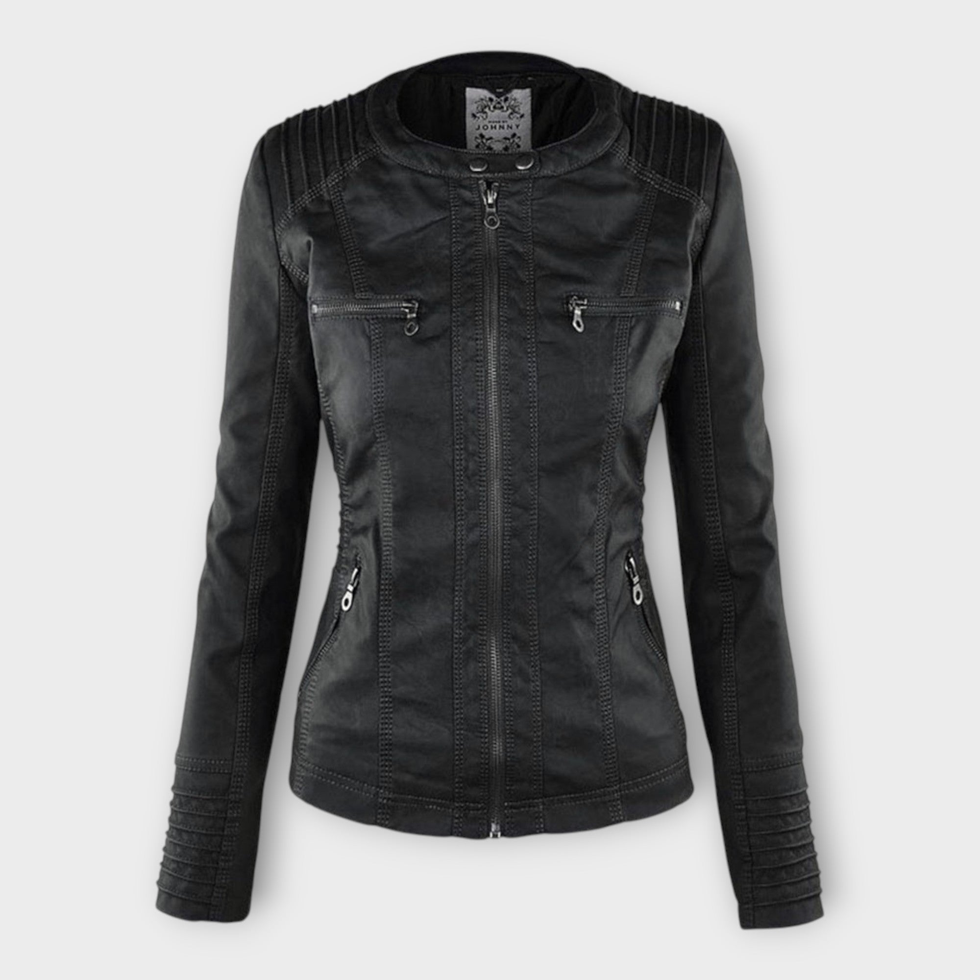 Ohnne | Modern leather jacket with a hood and timeless design