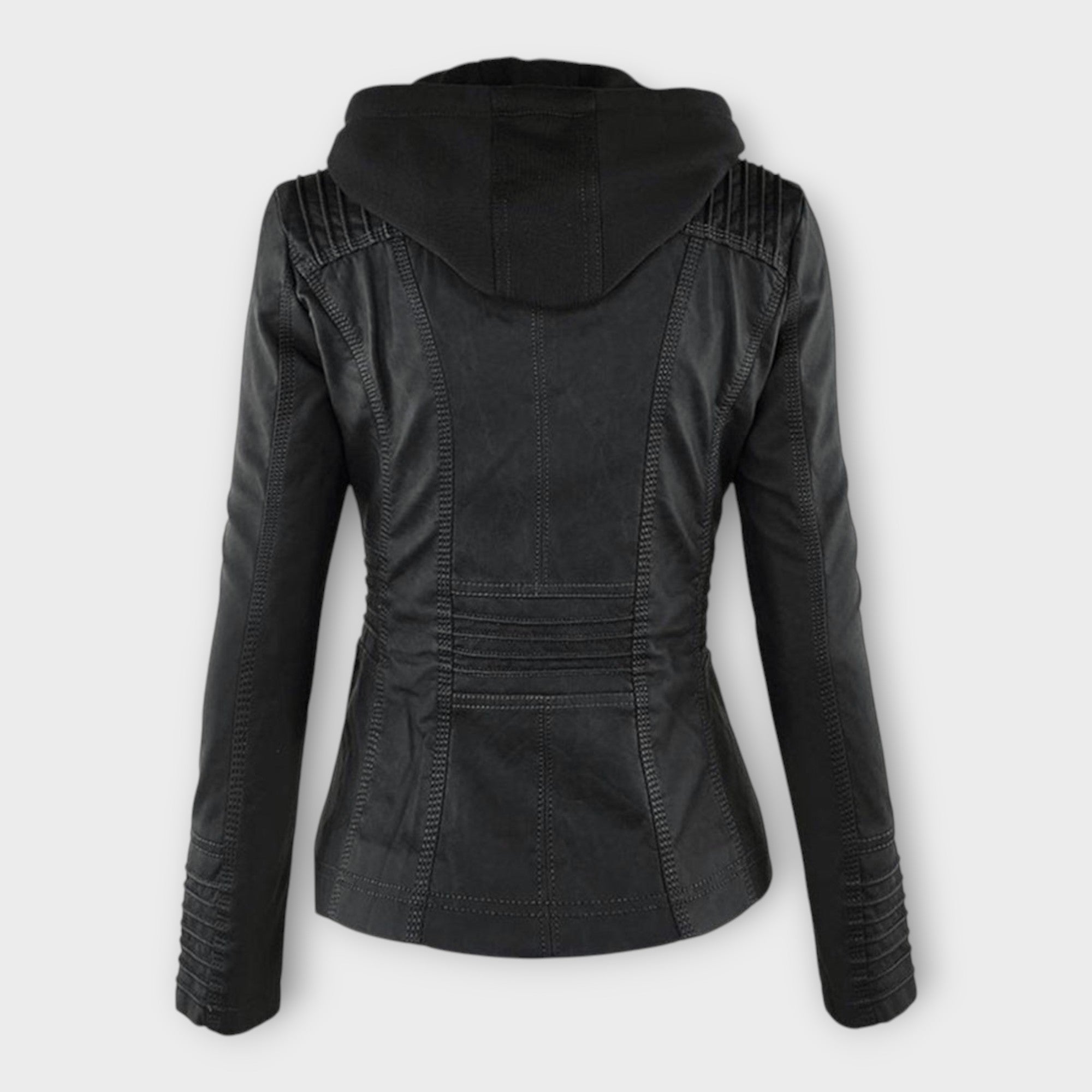 Ohnne | Modern leather jacket with a hood and timeless design