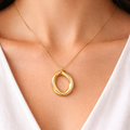 Gold Plated Oval Necklace