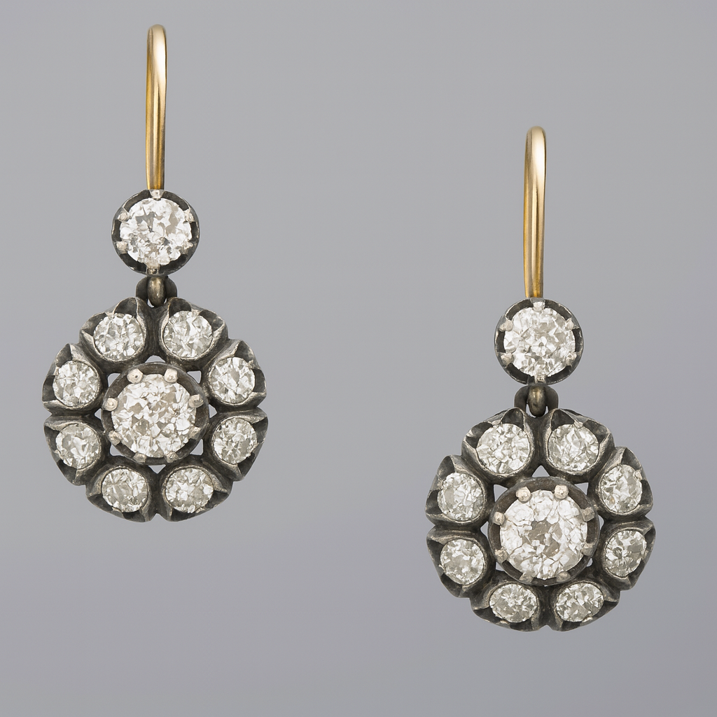 Vintage Drop Earrings with Gemstones